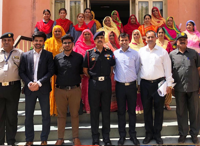 Group photo taken after completion of an awareness session at War Widowsâ€™ Hostel