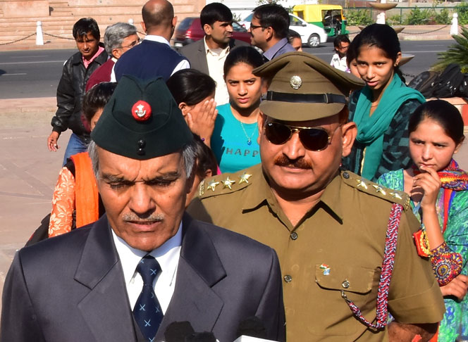 Brig. Bhagwan Singh (Retd) addressing media persons post India Remembers Program